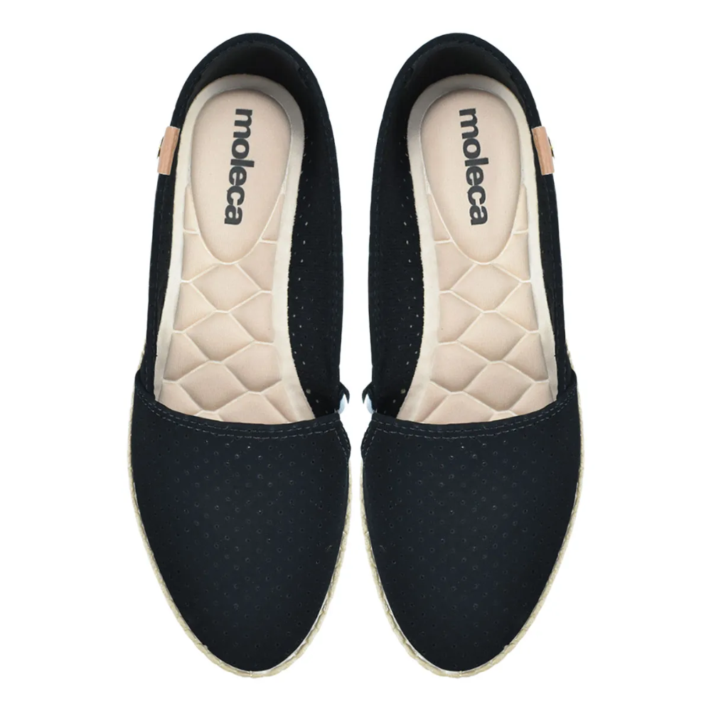 Sapatilha Feminina Moleca Nobuck Moda Perfuros Preto 5287210 Preto 4