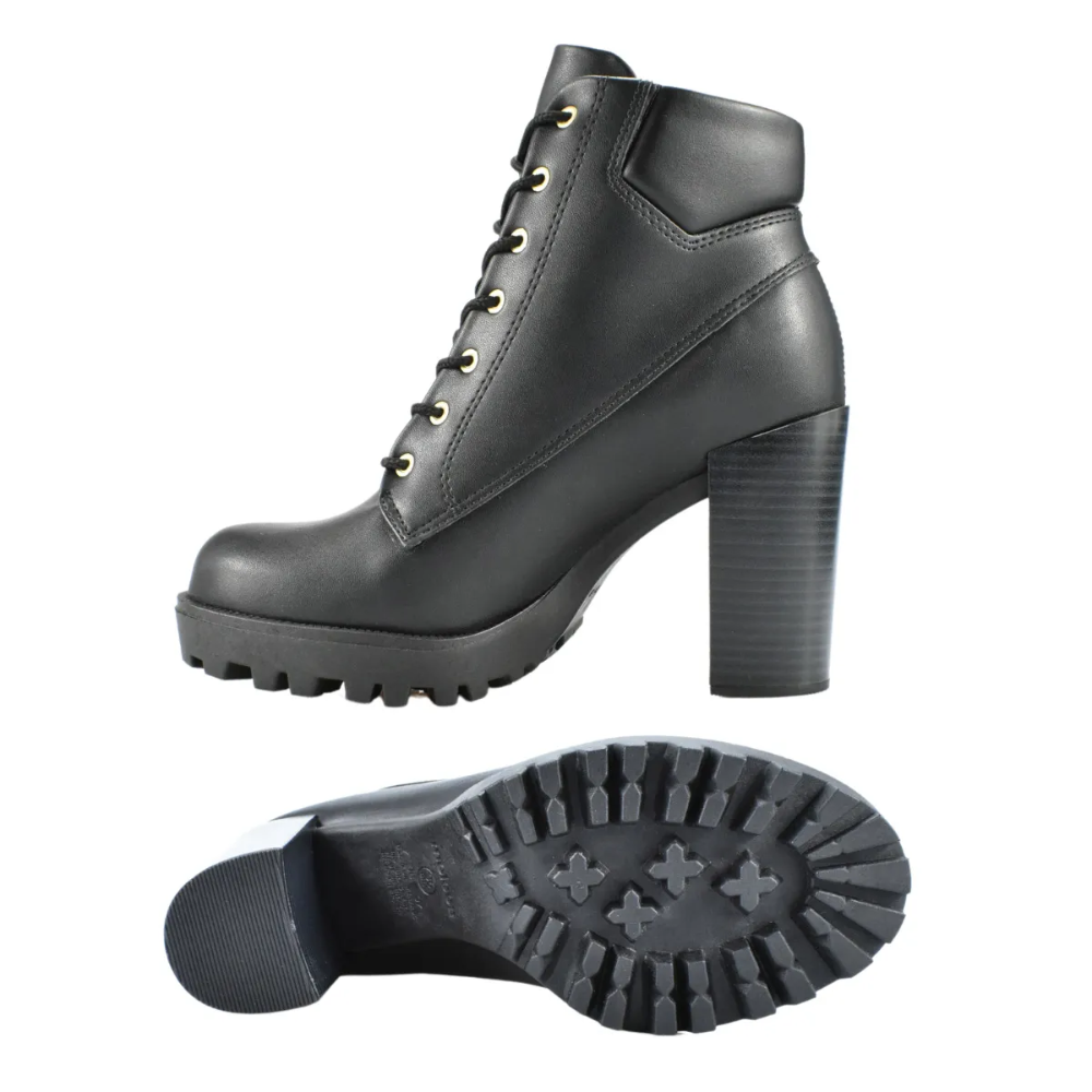 Coturno Feminino Moleca Napa Salto Tratorado Preto 5325119 Preto 5