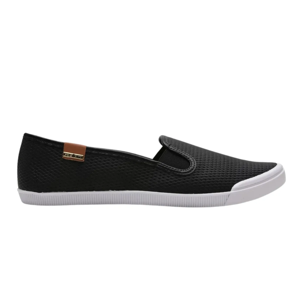 Tenis Feminino Moleca Preto Casual Calce Facil Comfort Preto/Camel 3