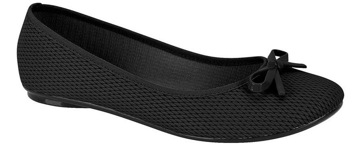 Moleca Sapatilha Napa Nature Matelasse Preto Elegancia