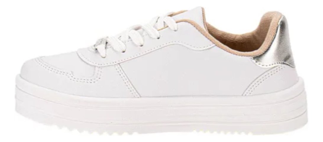 Moleca Tenis Classic Branco Prata Conforto e Estilo Branco/Prata 5