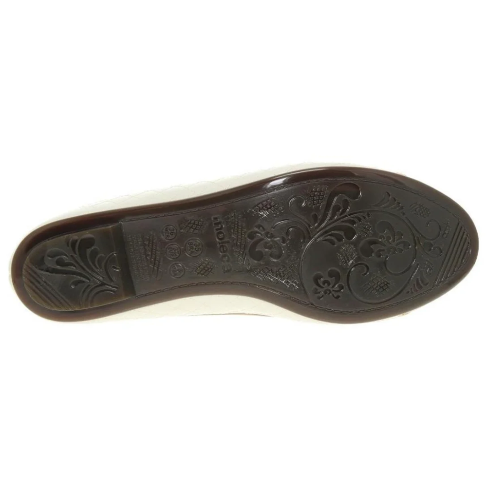 Sapatilha Feminina Moleca Branco/Bege Bico Redondo Verniz Branco/Off/Bege 6