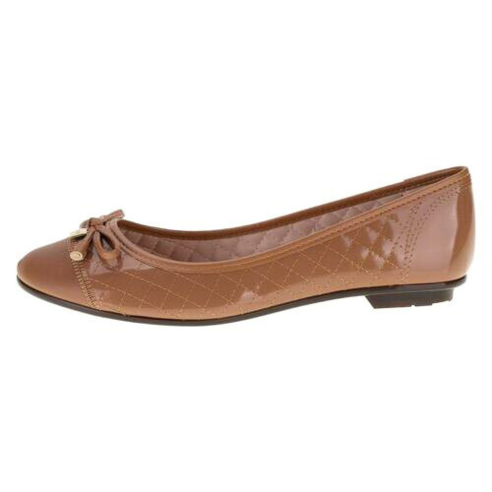 Sapatilha Feminina Moleca Camel Verniz Confortavel Casual Camel 3