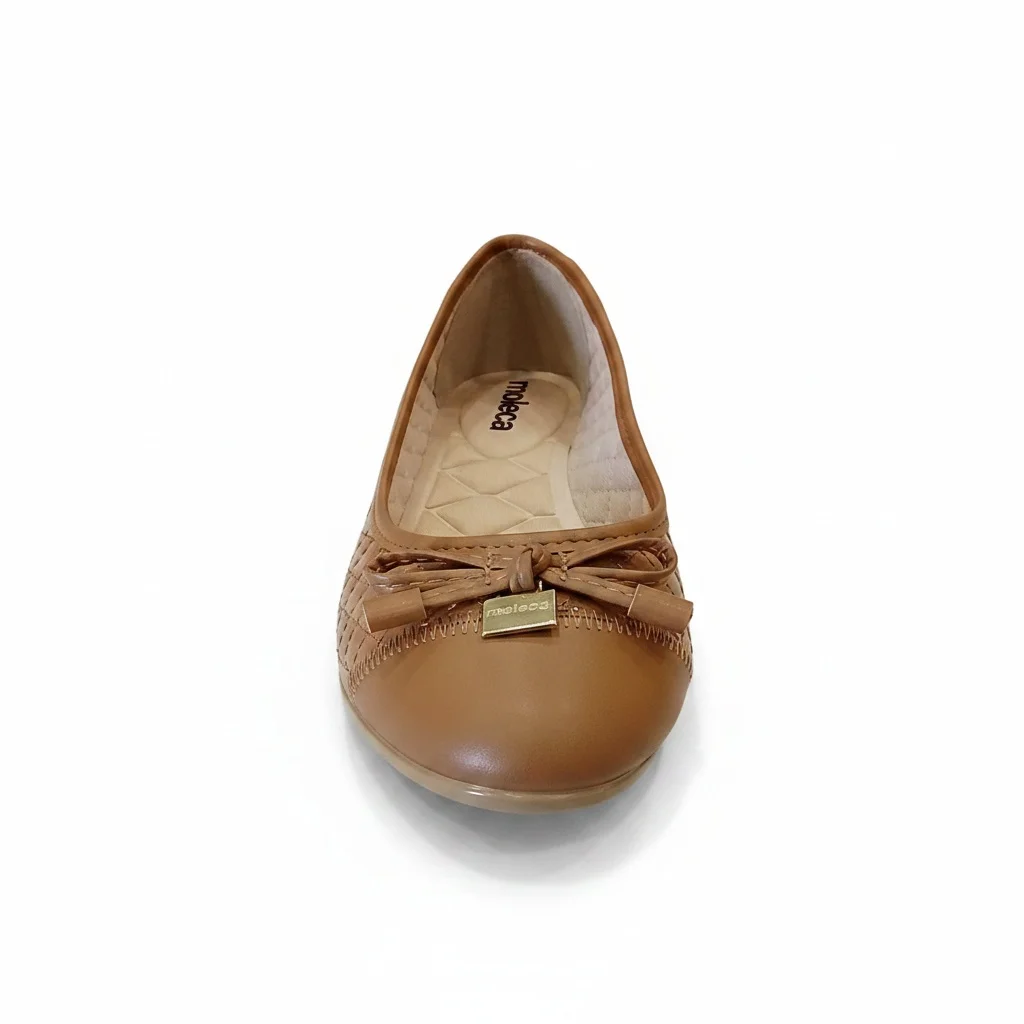 Sapatilha Feminina Moleca Camel Verniz Confortavel Casual Marrom 3