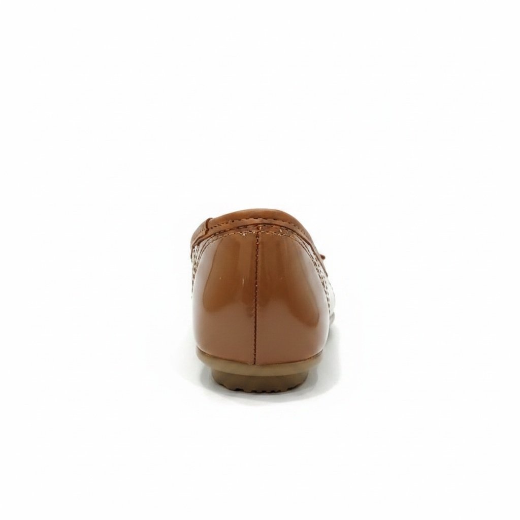 Sapatilha Feminina Moleca Camel Verniz Confortavel Casual Marrom 5