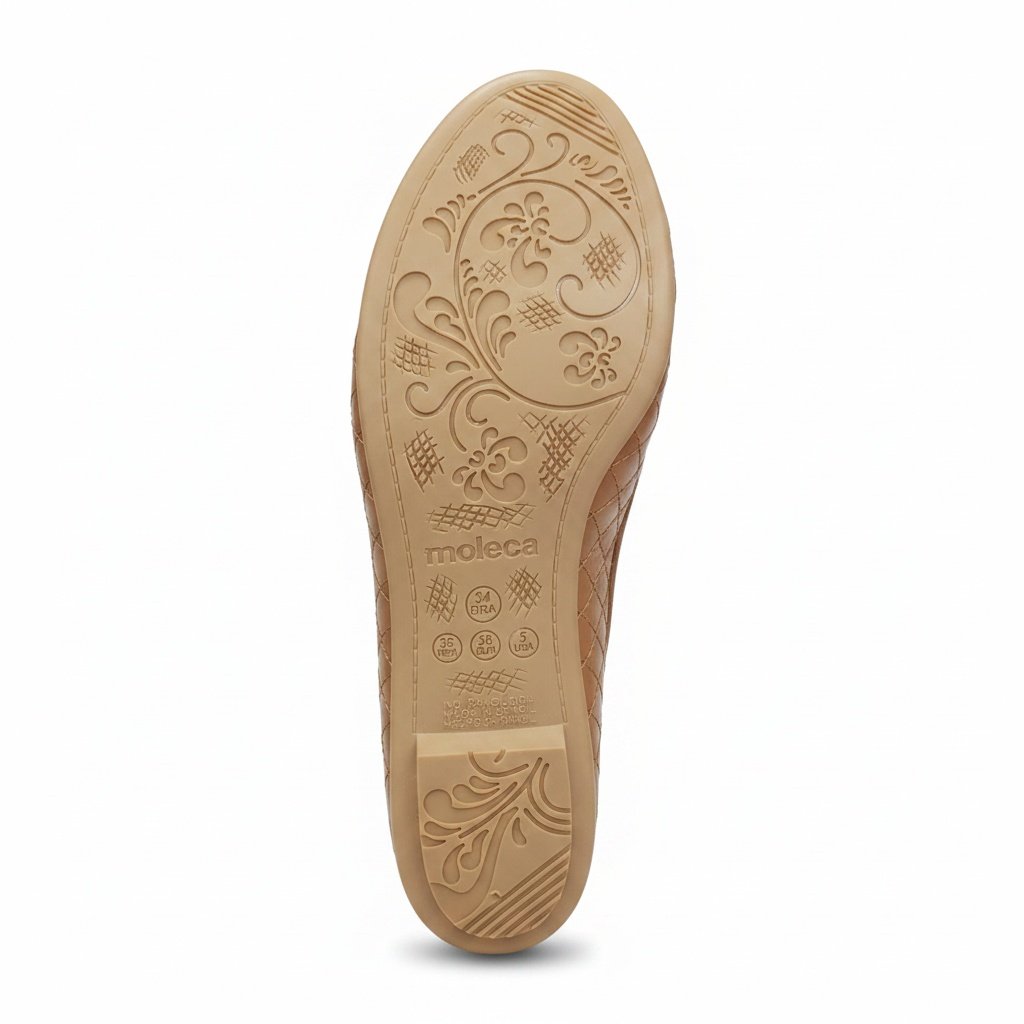 Sapatilha Feminina Moleca Camel Verniz Confortavel Casual Marrom 6