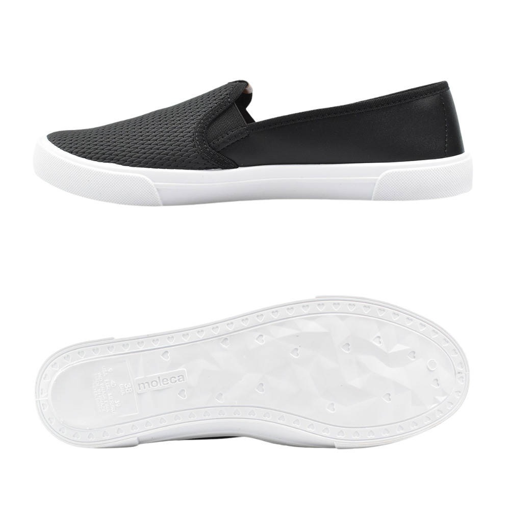 Tenis Moleca Slip On Feminino Preto Conforto e Estilo Preto 3
