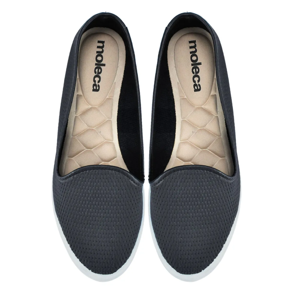 Sapato Casual Feminino Sapatilha Moleca Napa Preto 5109712 Preto 3