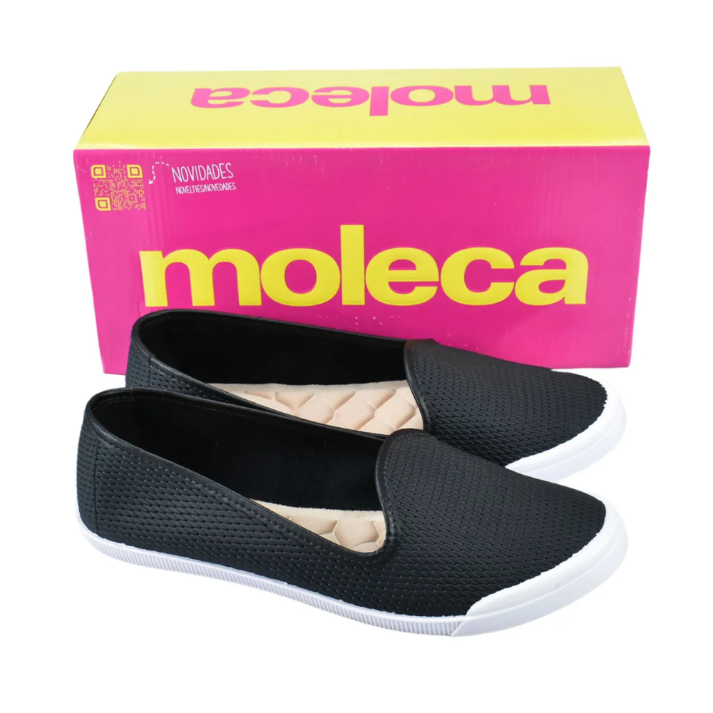 Sapato Casual Feminino Sapatilha Moleca Napa Preto 5109712 Preto 7