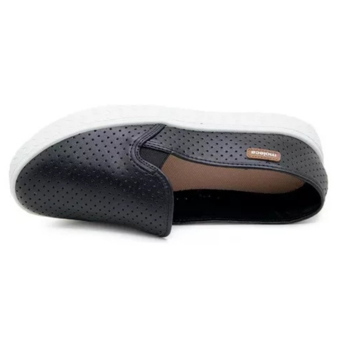 Tenis Moleca Slip On Napa Perfuros Feminino Preto