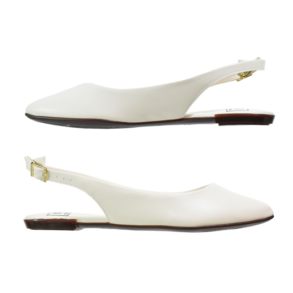 Sapato Feminino Moleca Sling Casual Branco Confortavel Branco/Off 3