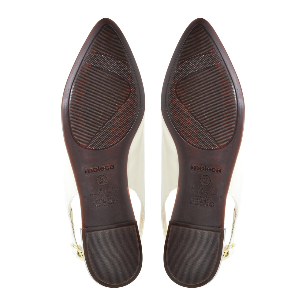 Sapato Feminino Moleca Sling Casual Branco Confortavel Branco/Off 6