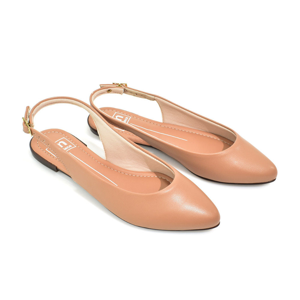 Sapato Feminino Moleca Sling Casual Nude Confortavel Nude 2