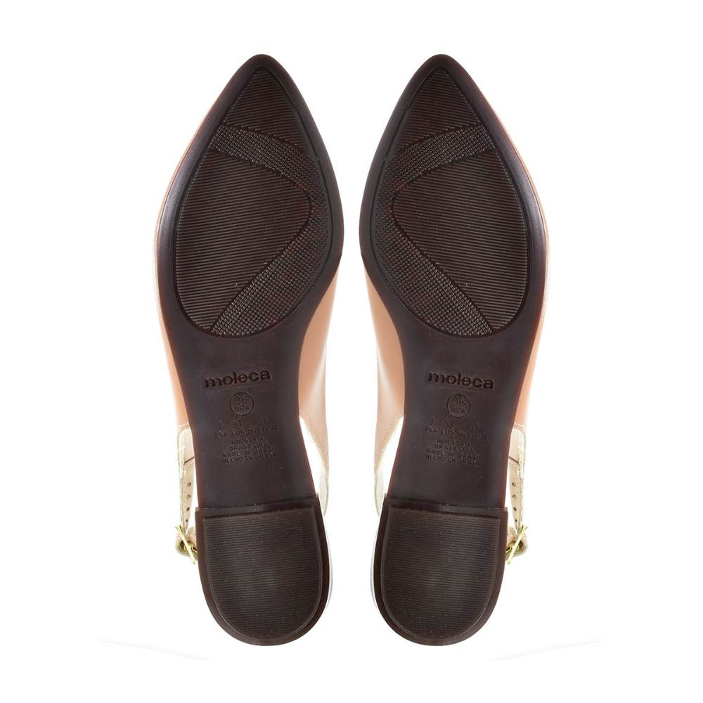 Sapato Feminino Moleca Sling Casual Nude Confortavel Nude 6