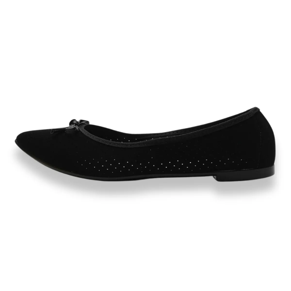 Sapatilha Moleca Feminina Preta Bico Fino Elegante Preto 3