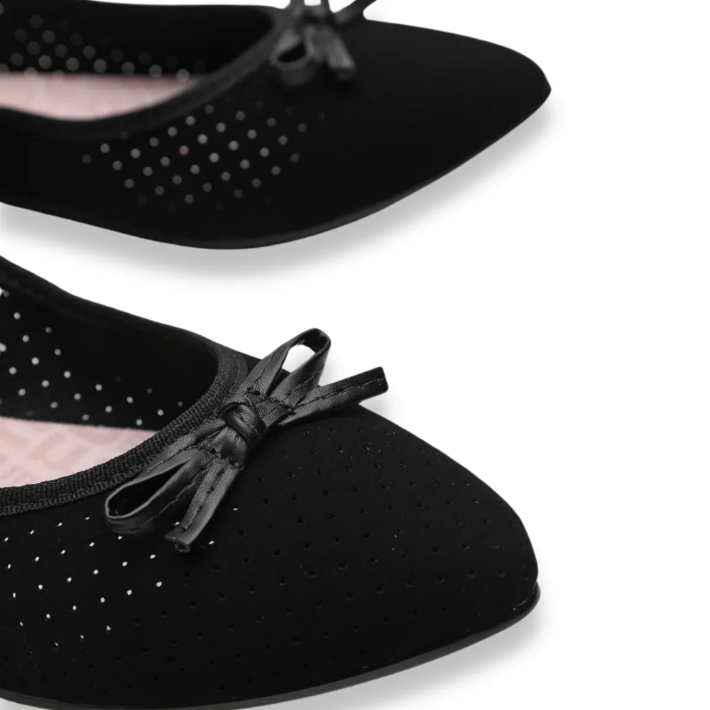 Sapatilha Moleca Feminina Preta Bico Fino Elegante Preto 2