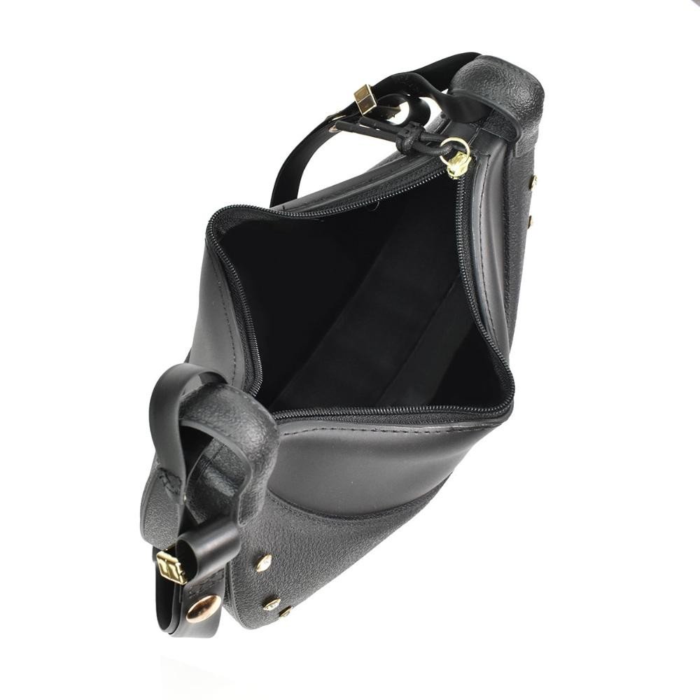 Bolsa Moleca Transversal Curvada Feminina Preto 50054231 Preto 6