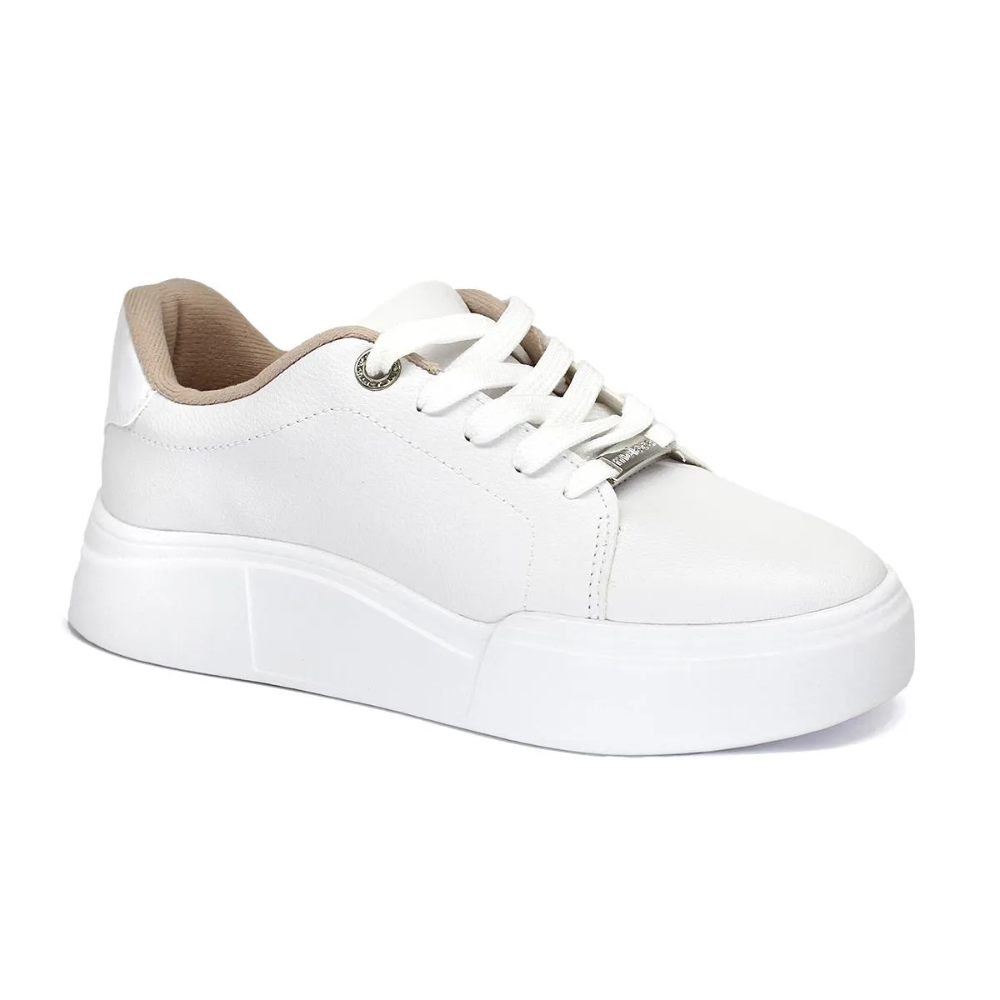 Tenis Flatform Feminino Moleca Casual Branco 5808100