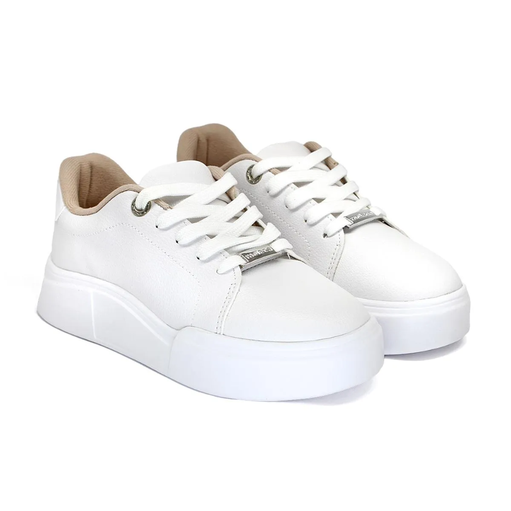 Tenis Flatform Feminino Moleca Casual Branco 5808100 Branco 5