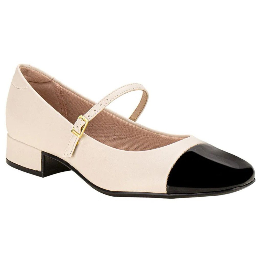 Sapato Moleca Boneca Bico Quadrado Feminino Branco 5795103 Branco/Off 1