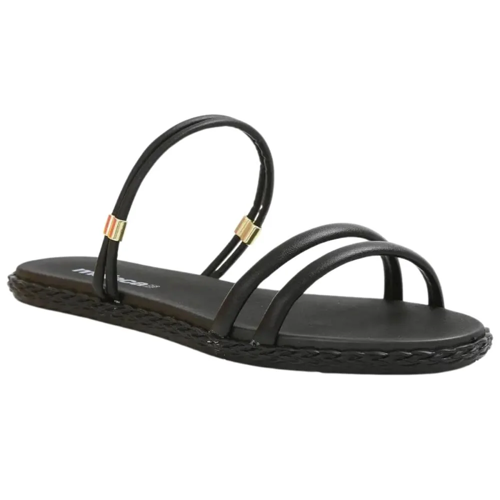 Sandalia Feminina Rasteira Moleca Ajustavel Preto 5452130 Preto/Preto 3
