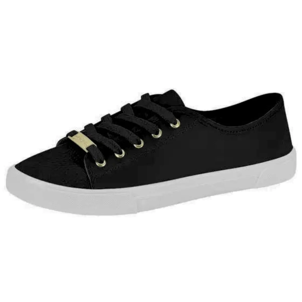 Tenis Moleca Casual Nobuck Feminino Preto Preto 1