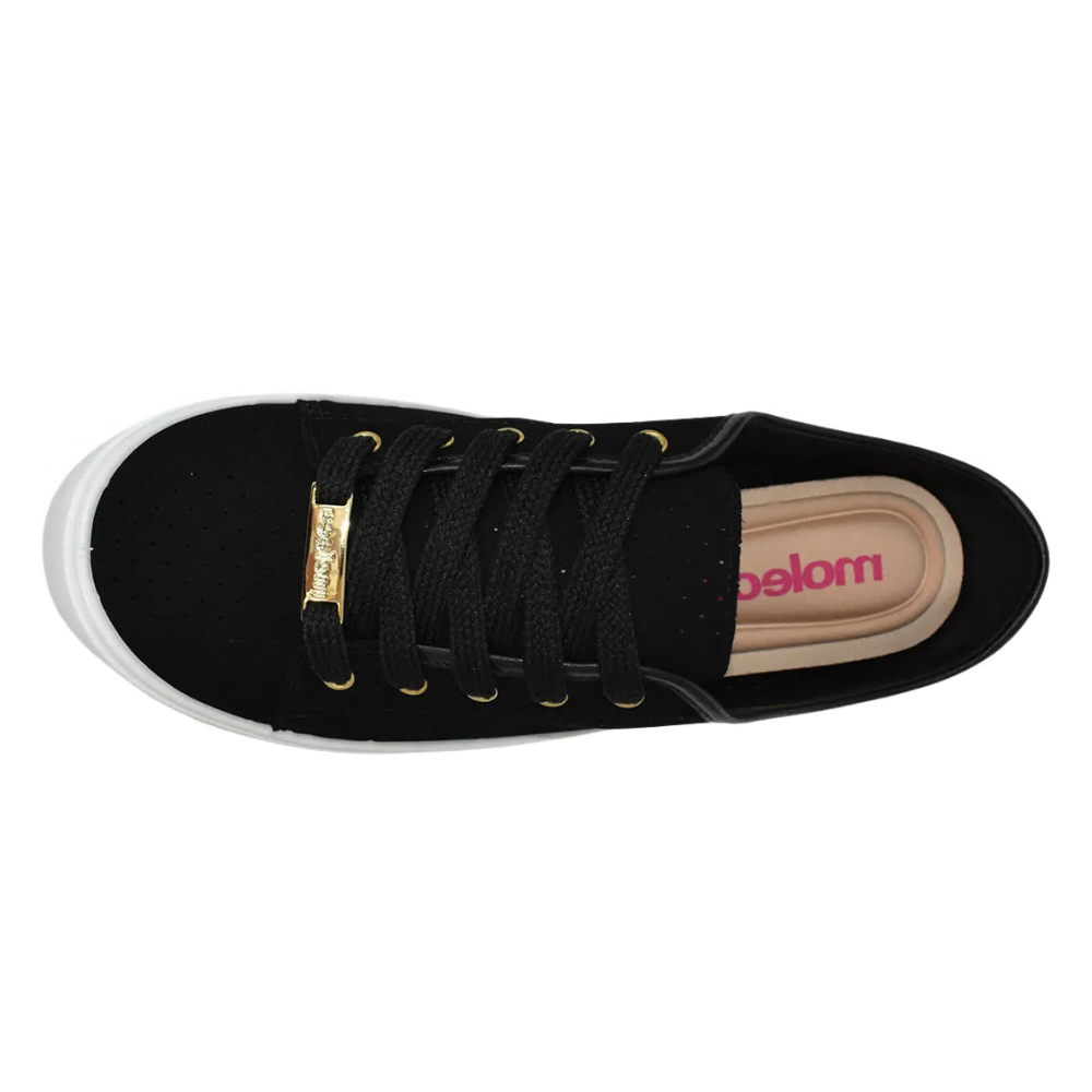 Tenis Moleca Casual Nobuck Feminino Preto Preto 2