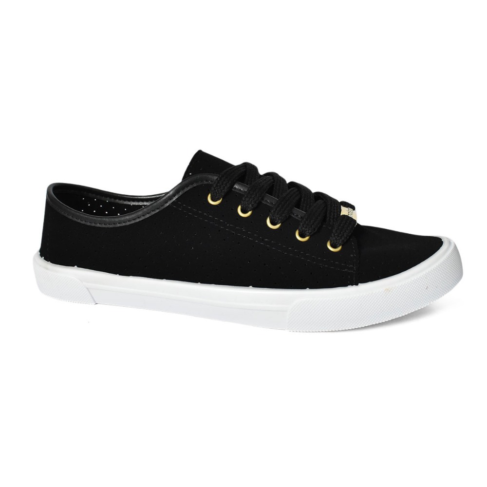 Tenis Moleca Casual Nobuck Feminino Preto Preto 6