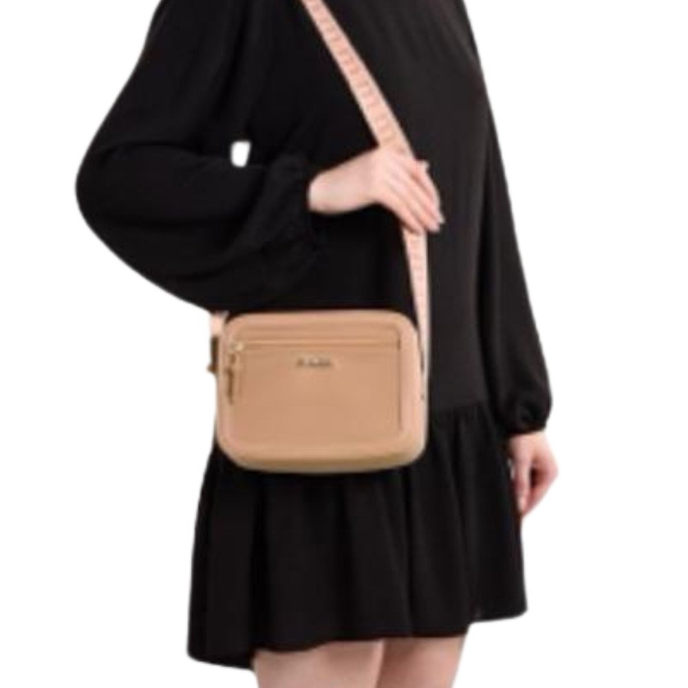 Bolsa Moleca Transversal Pequena Alca Larga Feminina Nude Nude 2