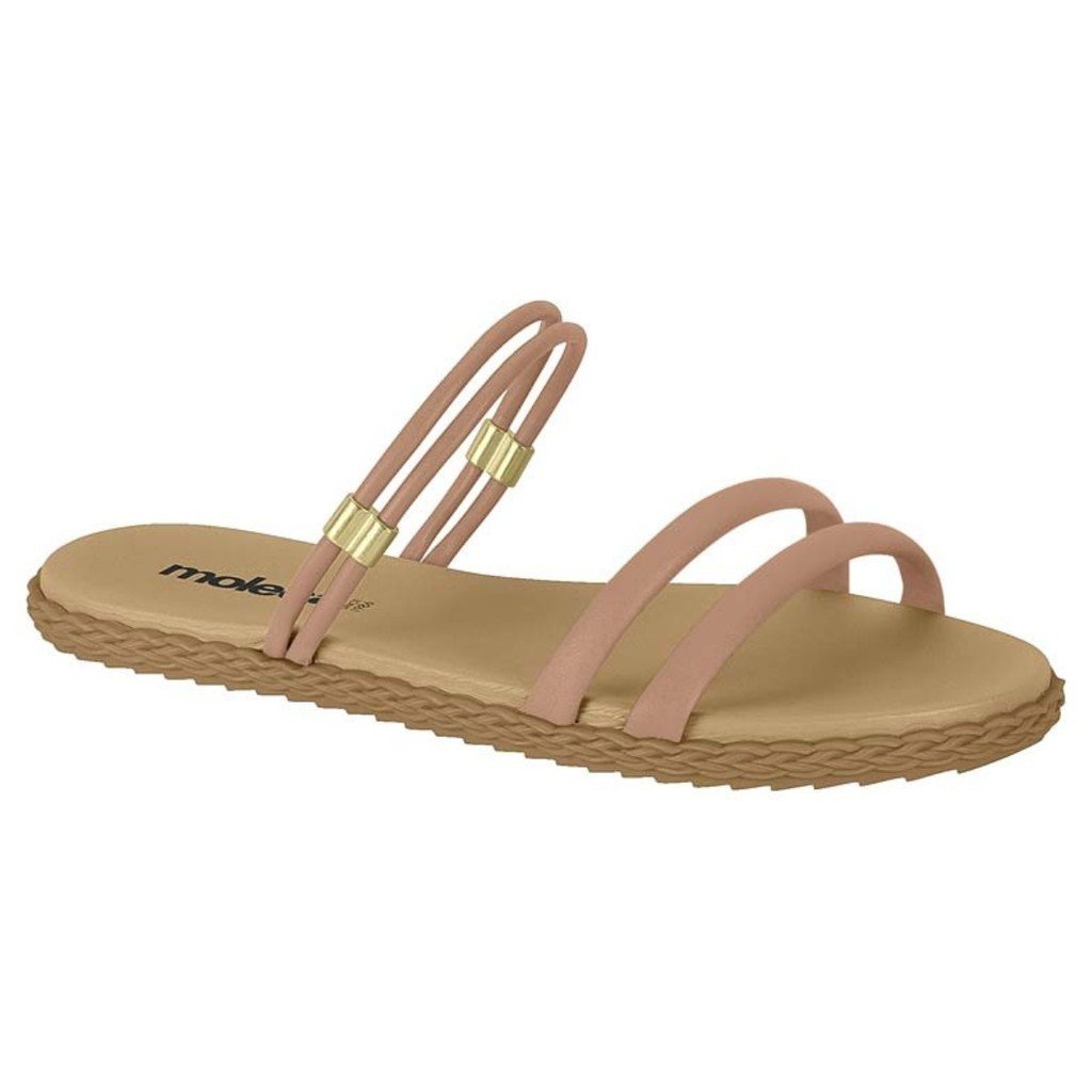 Rasteira Moleca Nude Elegancia Casual Feminina Nude 1