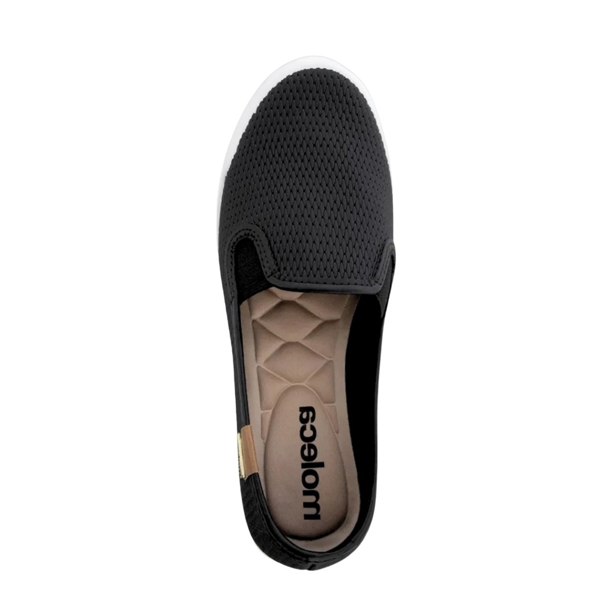 Sapatilha Moleca Casua Microperfuros Conforto Feminina Preta Preto/Camel 4