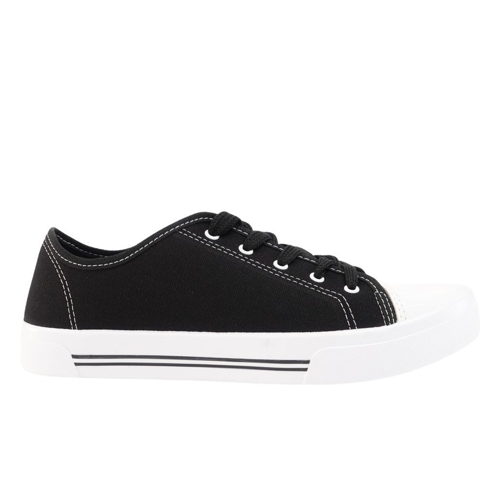 Tenis Feminino Moleca Casual Lona Preto Branco 5667341
