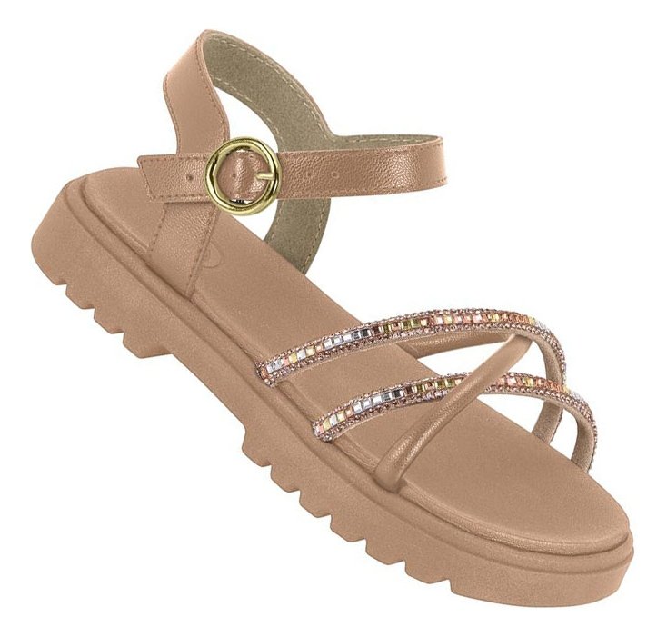 Sandalia Molekinha Napa Nude Conforto e Estilo Meninas  Nude 2