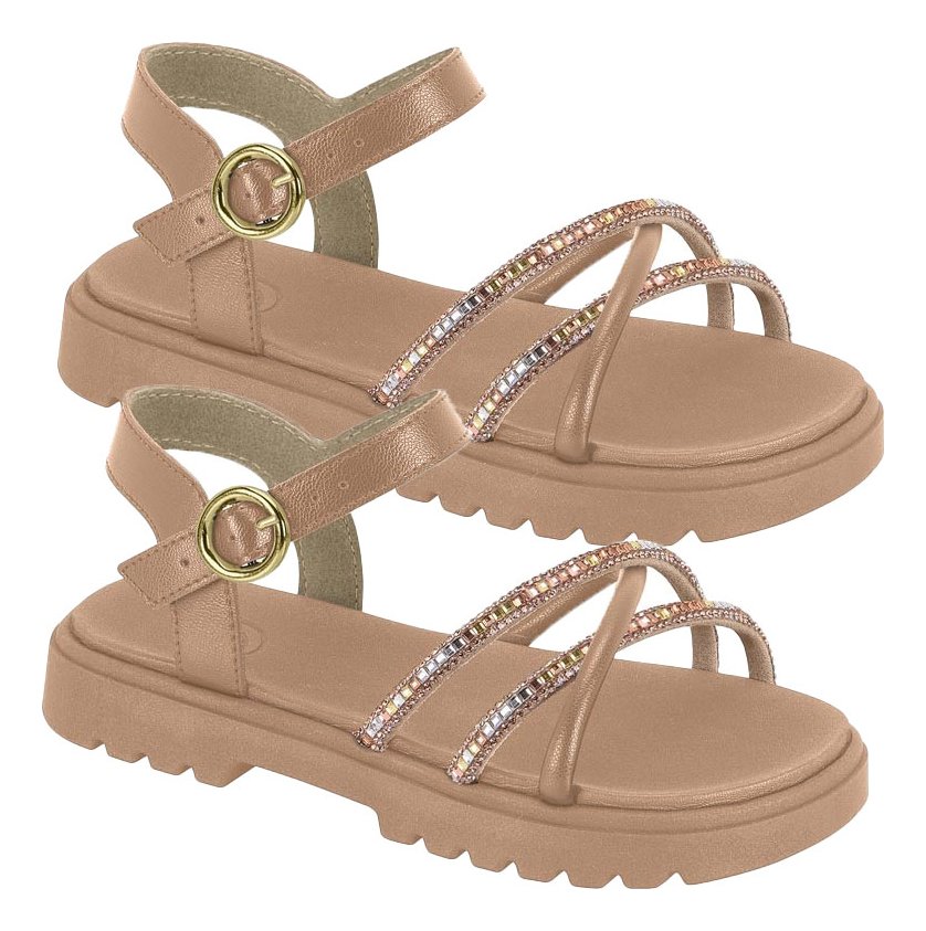 Sandalia Molekinha Napa Nude Conforto e Estilo Meninas  Nude 3