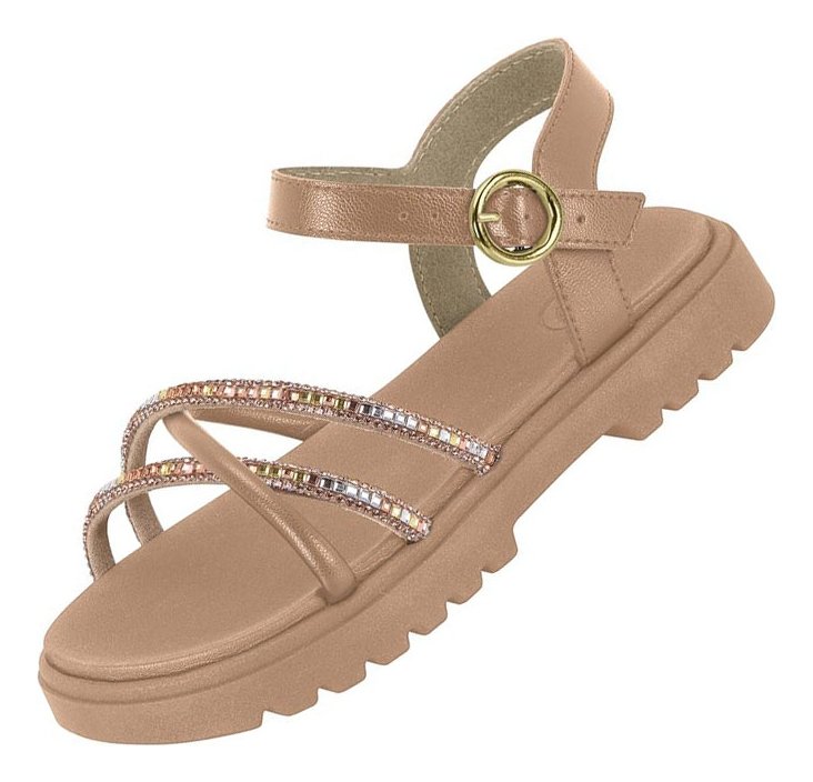 Sandalia Molekinha Napa Nude Conforto e Estilo Meninas  Nude 4