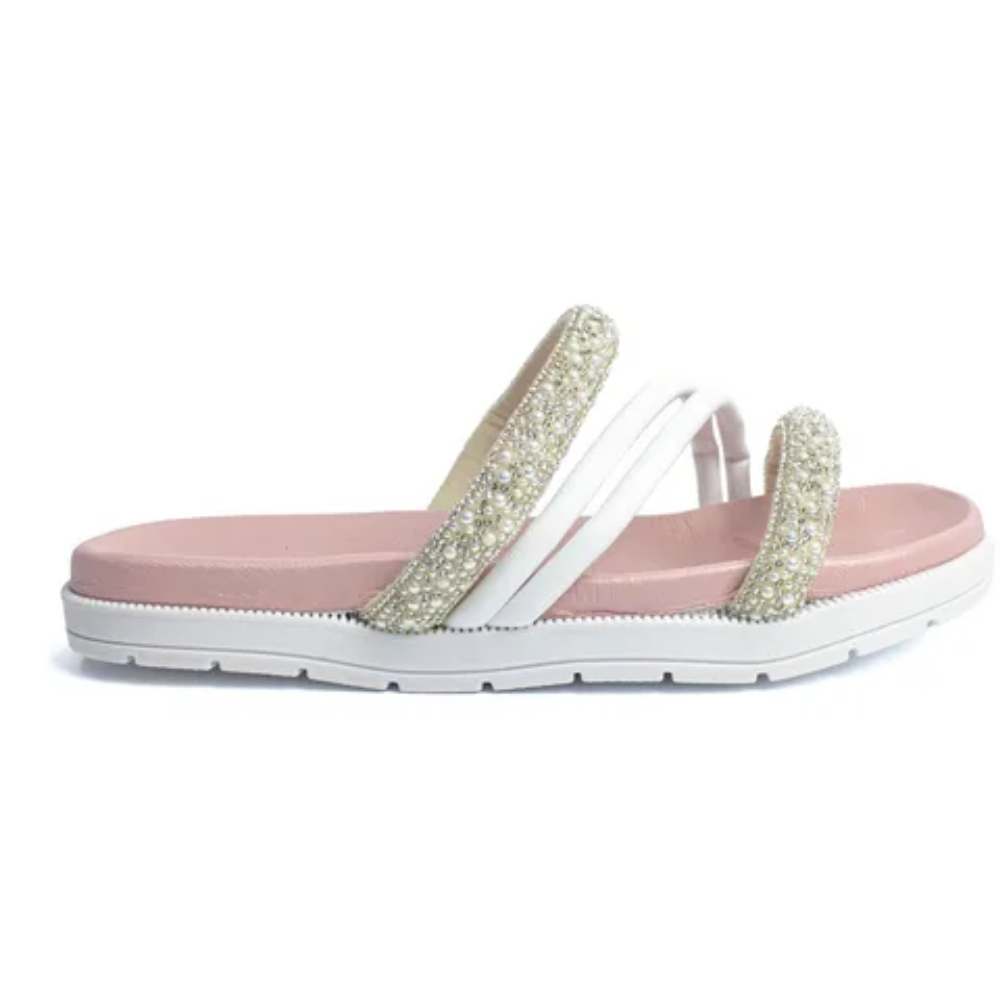 Papete Molekinha Tira Brilhante Branco Rosa Meninas Cristal/Branco 6