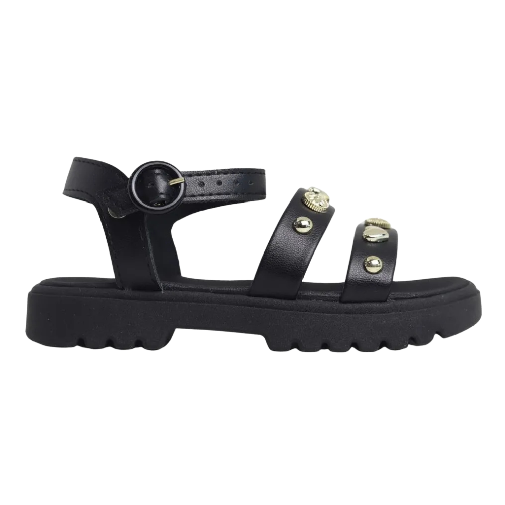 Sandalia Molekinha Infantil Preta Conforto e Estilo Preto 2
