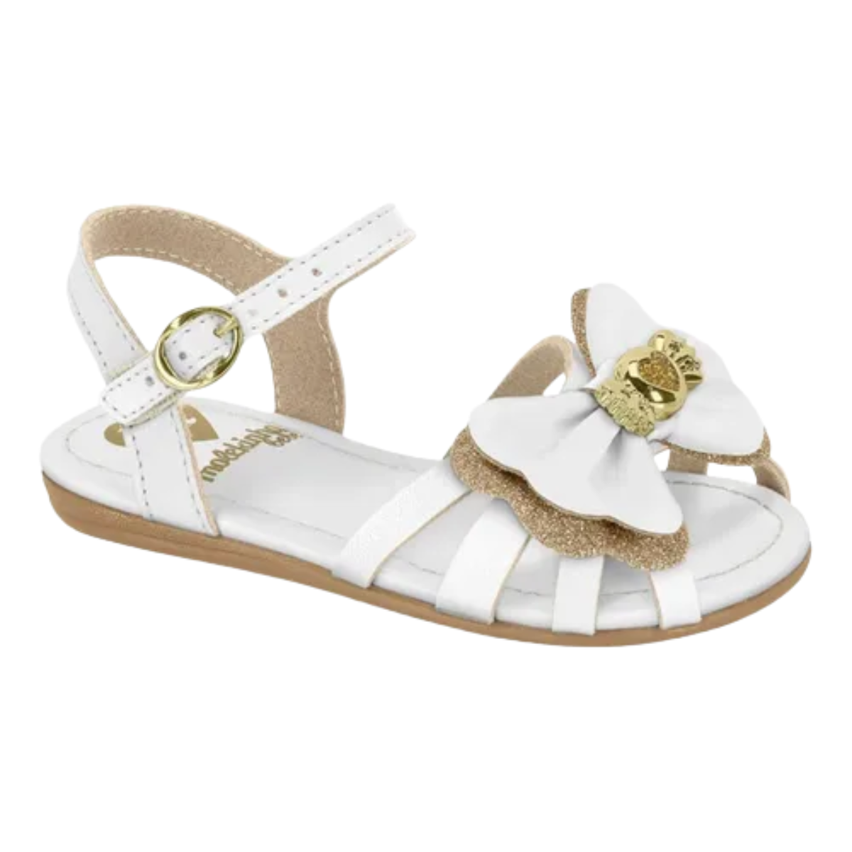 Sandalia Molekinha Infantil Menina Branco Laco Conforto