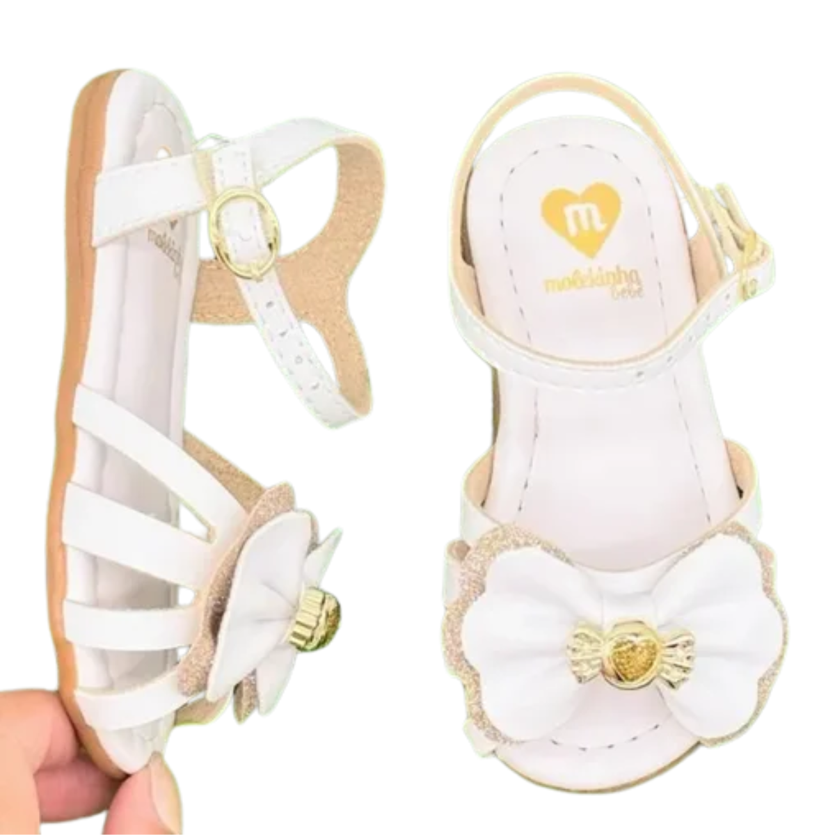 Sandalia Molekinha Infantil Menina Branco Laco Conforto Branco 3