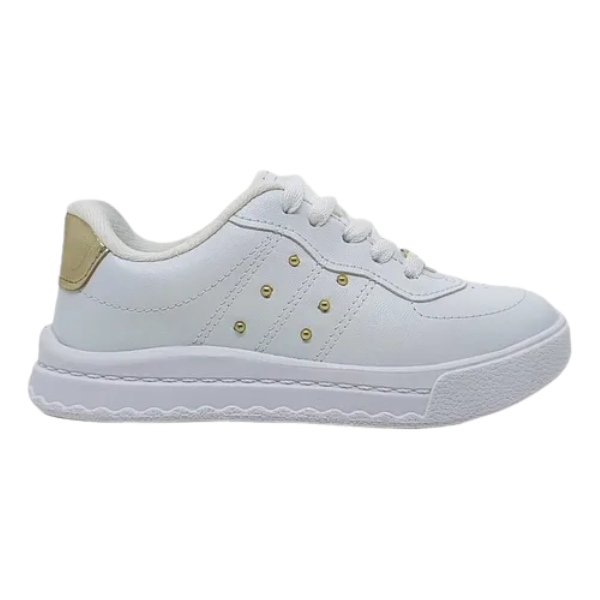 Tenis Molekinha Casual Meninas Dia a dia Branco Branco 2