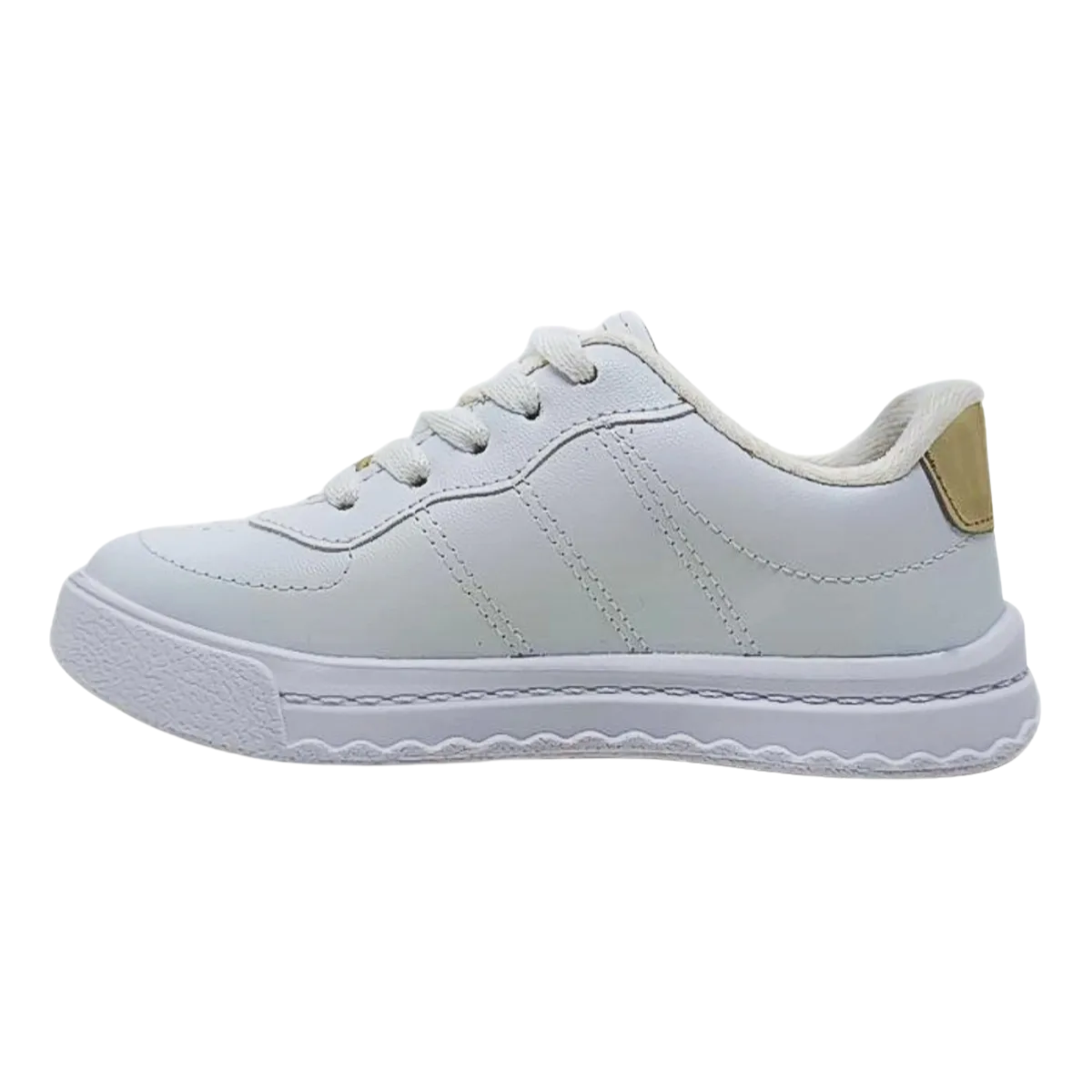 Tenis Molekinha Casual Meninas Dia a dia Branco Branco 3