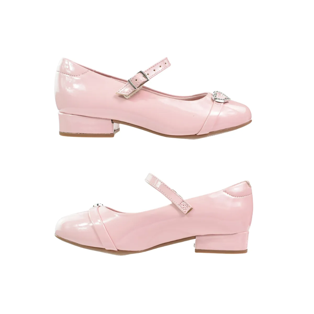Sapatilha Molekinha Verniz Salto Baixo Rosa para Meninas Rosa 2