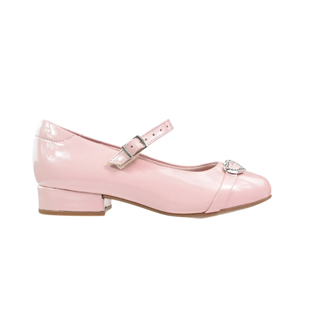 Sapatilha Molekinha Verniz Salto Baixo Rosa para Meninas Rosa 5