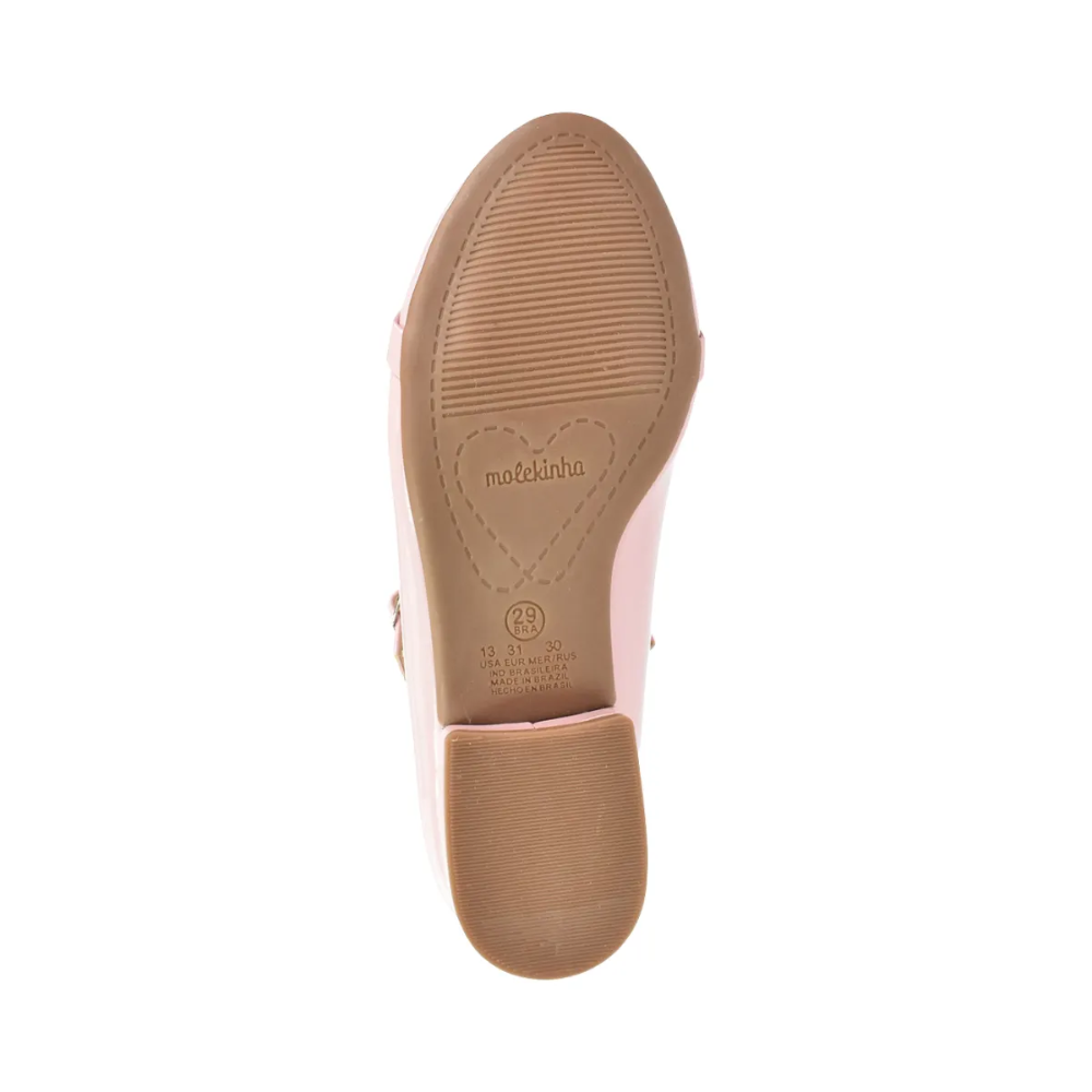 Sapatilha Molekinha Verniz Salto Baixo Rosa para Meninas Rosa 6