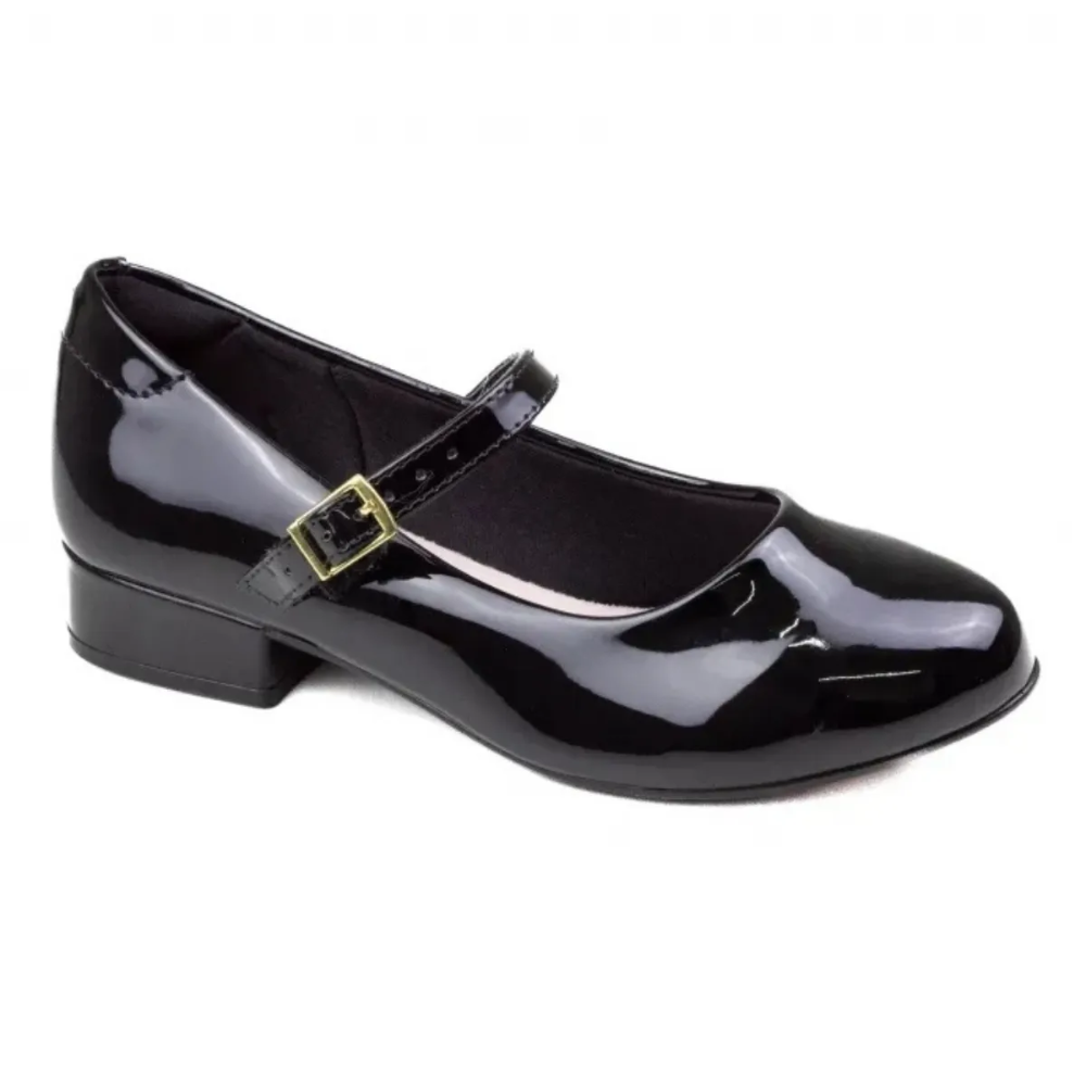 Sapatilha Molekinha Infantil Slingback Preta Elegancia