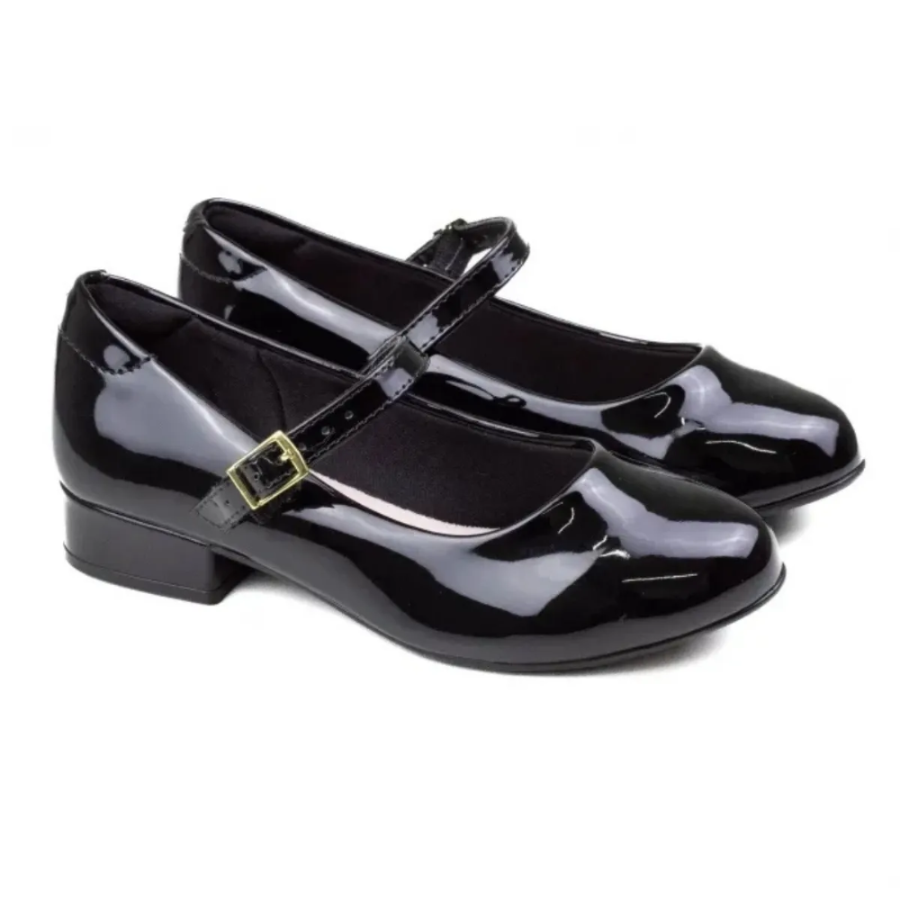 Sapatilha Molekinha Infantil Slingback Preta Elegancia Preto 3