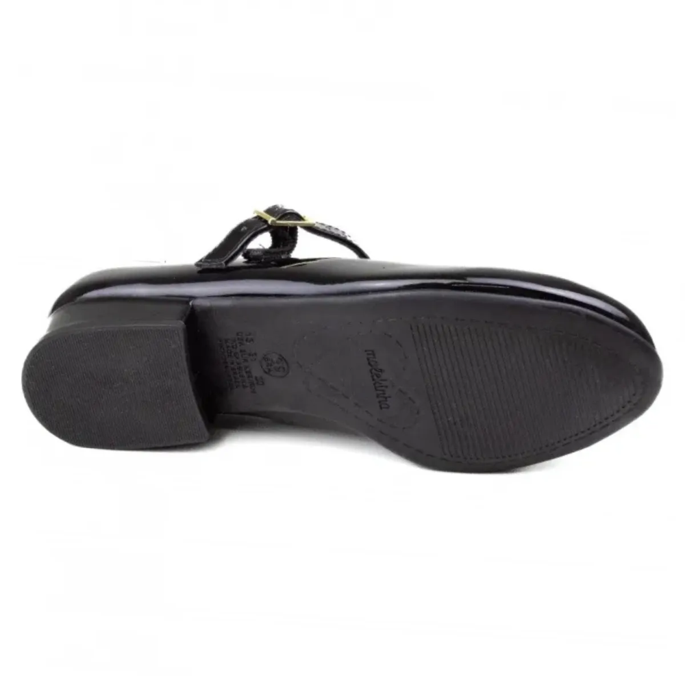 Sapatilha Molekinha Infantil Slingback Preta Elegancia Preto 6