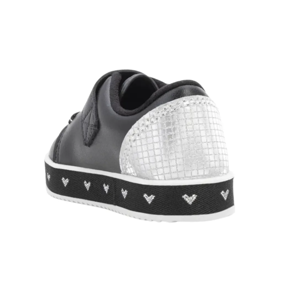 Tenis Molekinha Arco Iris Coracao Preto Preto/Prata 5