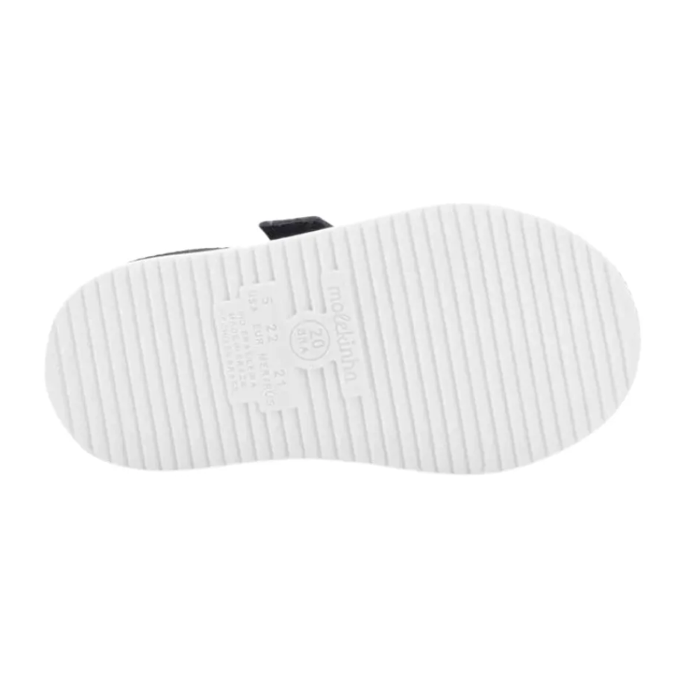 Tenis Molekinha Arco Iris Coracao Preto Preto/Prata 6