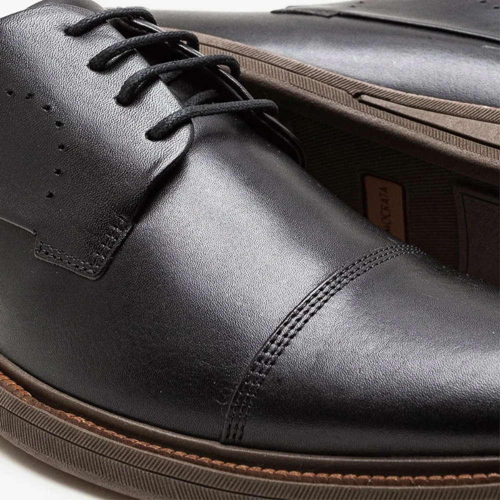 Sapato Masculino Democrata Preto Casual e Social Conforto Preto 3